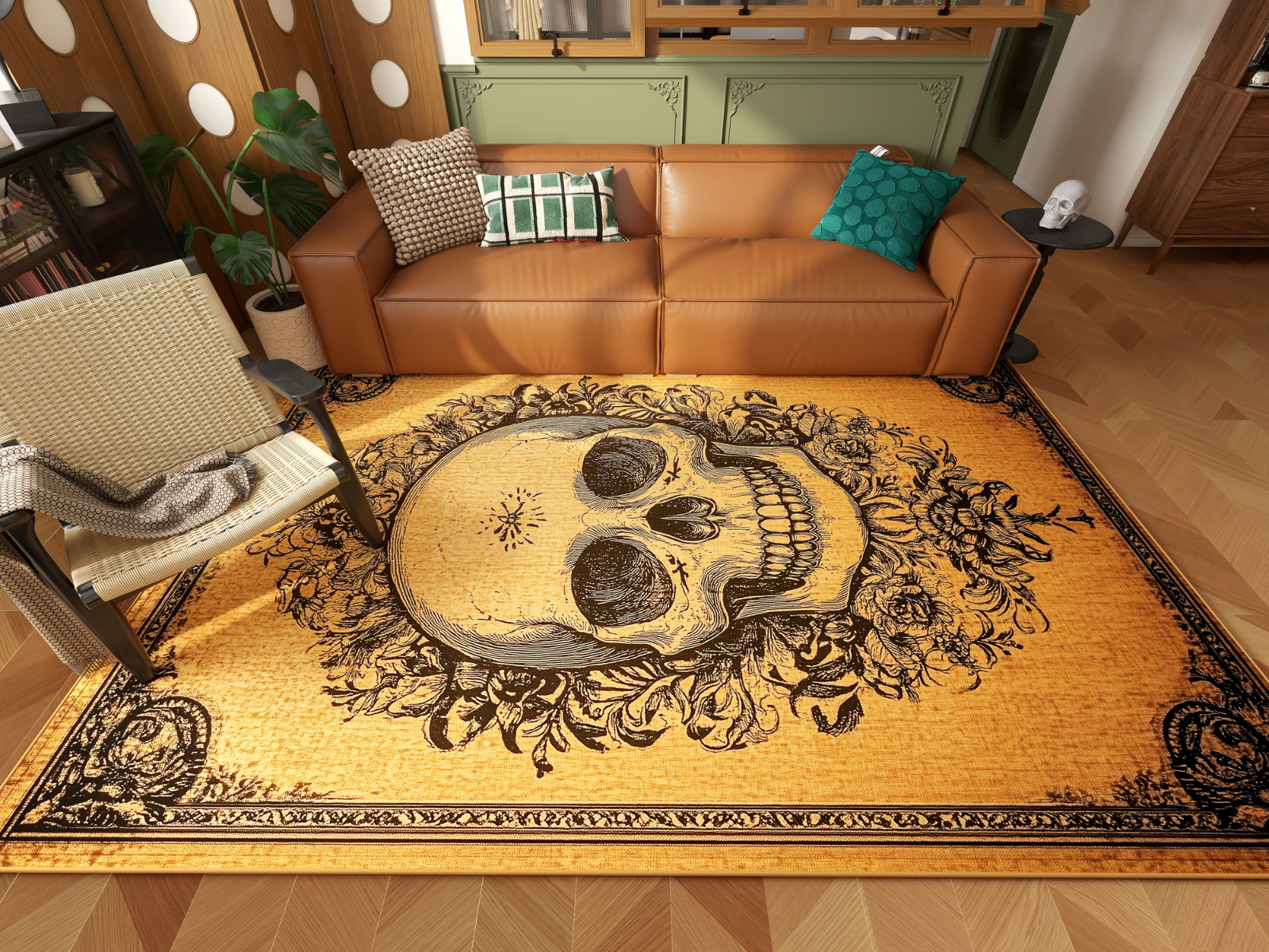 Skull Frame - Washable Rug - HLW006