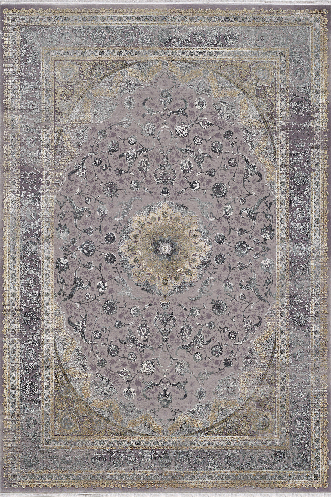 Reimagined Heritage Modernised Medallion Rug - Dust - M642B