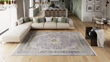 Reimagined Heritage Modernised Medallion Rug - Dust - M642B