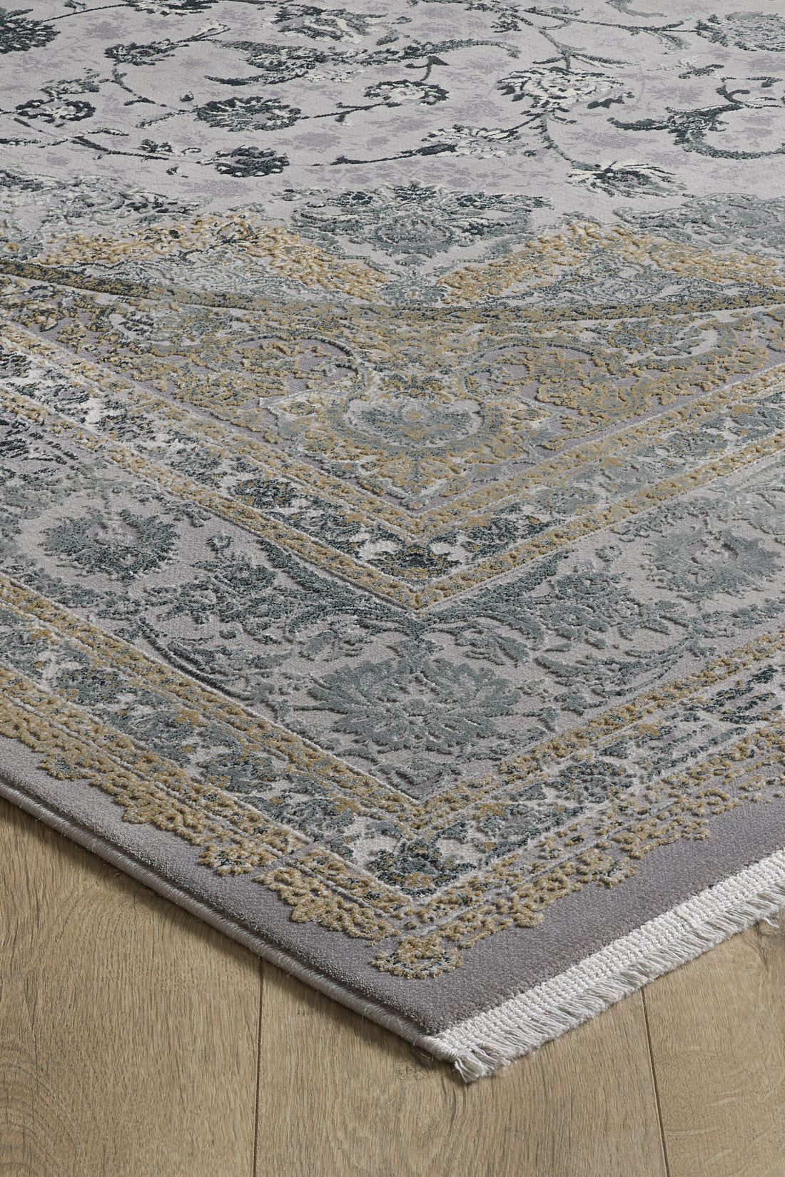 Reimagined Heritage Modernised Medallion Rug - Dust - M642B