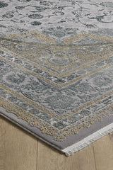 Reimagined Heritage Modernised Medallion Rug - Dust - M642B