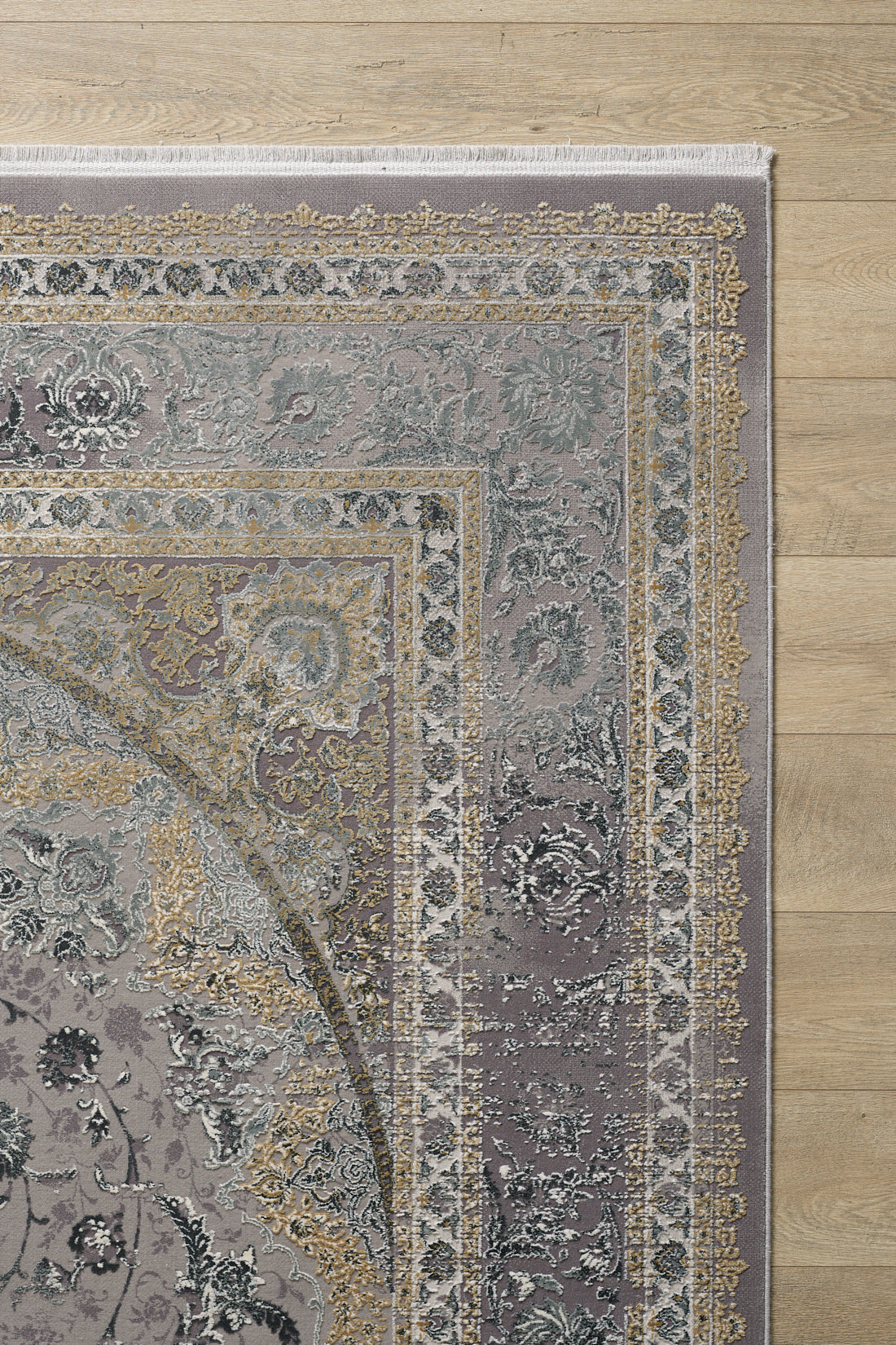 Reimagined Heritage Modernised Medallion Rug - Dust - M642B