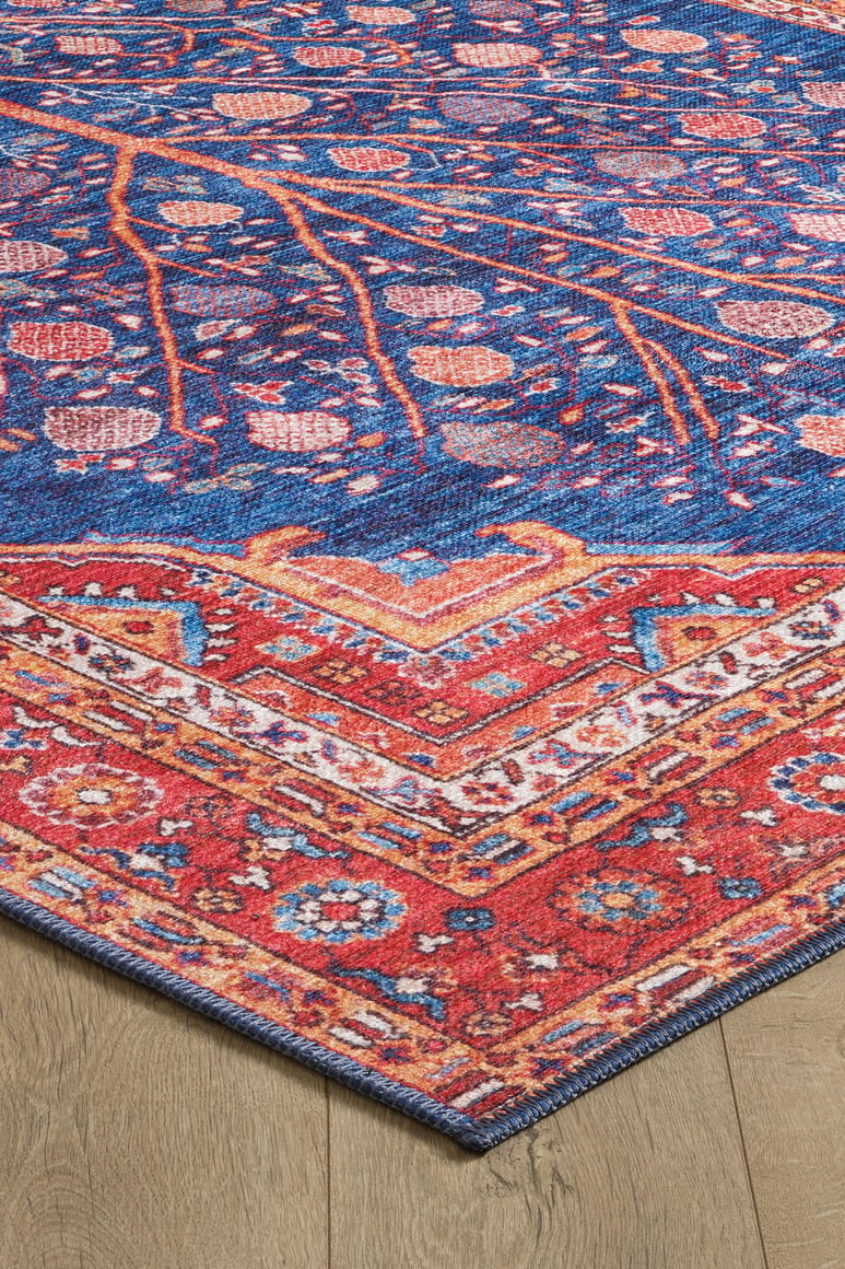 Tree of Plenty Red Blue Washable Rug - LCC3031