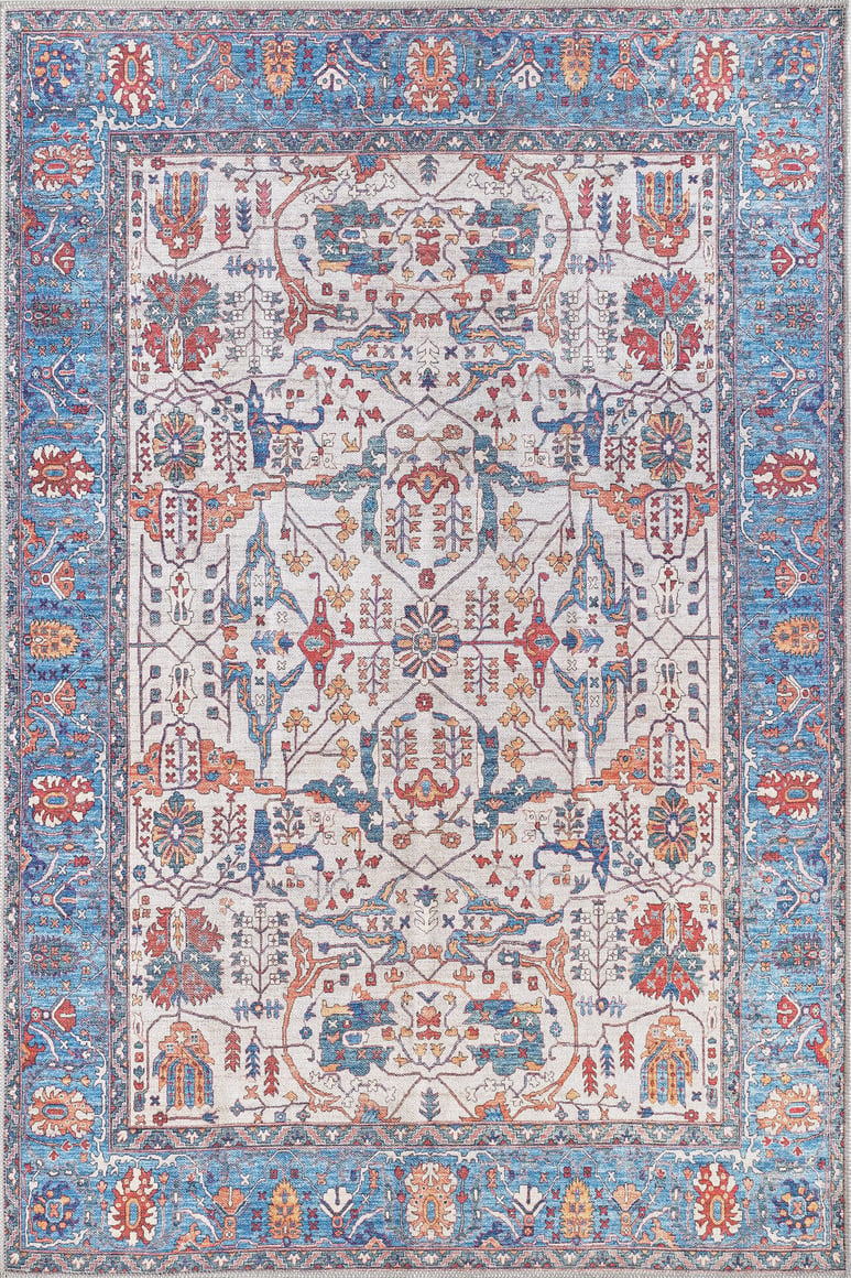 Harmonia Blue Ivory Washable Rug - LCC3001