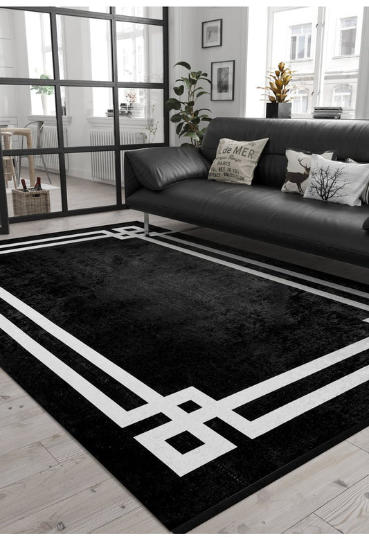 Subtle Border - Washable Rug - JR597 (Outlet) UK