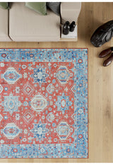 Lunavale Red Blue Washable Rug - LCC3007