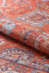 Mystral Kilim-Design Coral Washable Rug - LCC3015