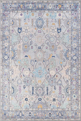 Seraphix Pastel Bordered Washable Rug - LCC3011 (Custom Size)