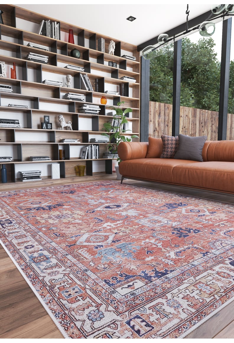 Mystral Kilim-Design Coral Washable Rug - LCC3015 (Outlet) UK