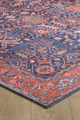 Solstice Red Navy Washable Rug - LCC3026