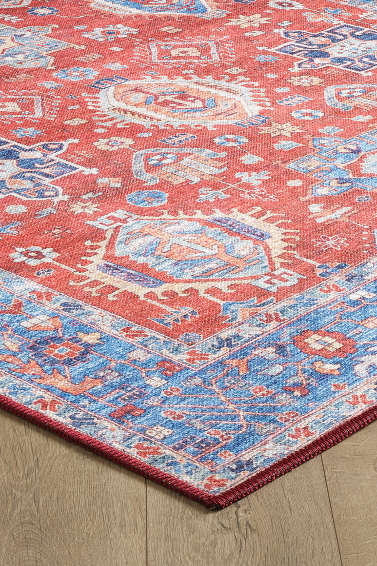 Lunavale Red Blue Washable Rug - LCC3007