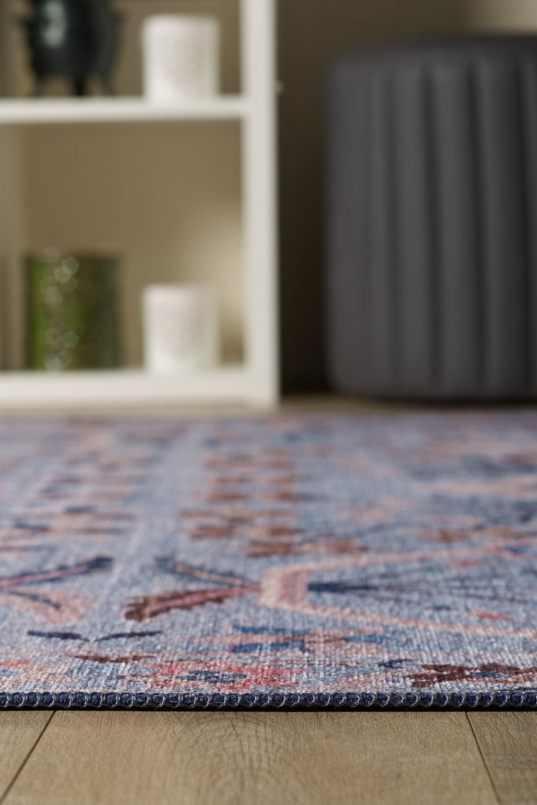 Bristle Pastel Blue Washable Rug - LCC3021