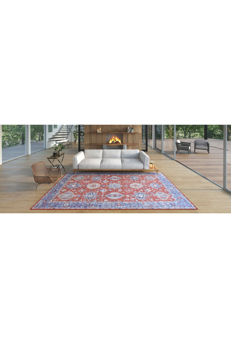 Lunavale Red Blue Washable Rug - LCC3007