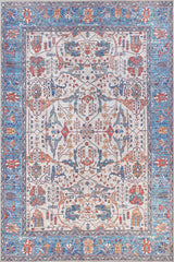 Harmonia Blue Ivory Washable Rug - LCC3001 (Custom Size)