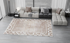 Geometric Latte Premium Rug - M420G