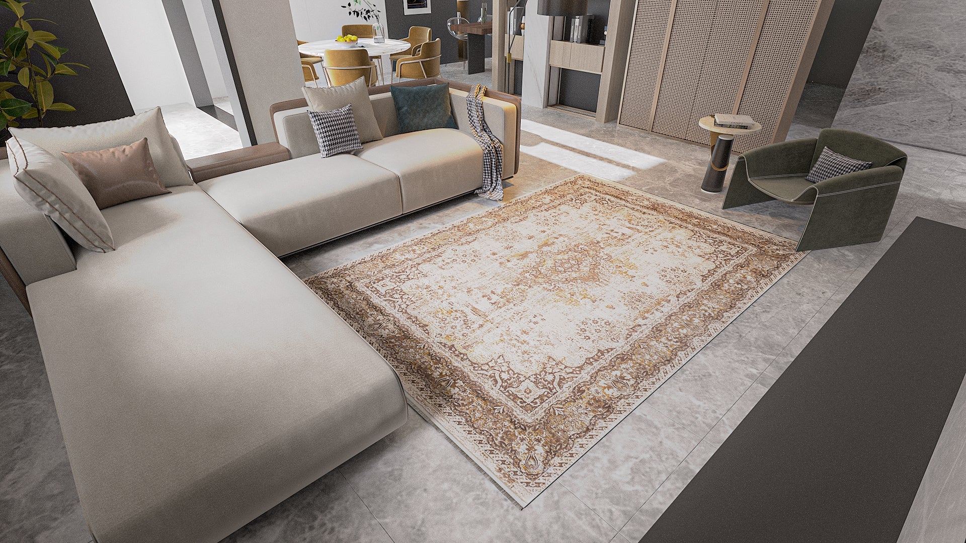 Misty Filigree Traditional Rug - M431G