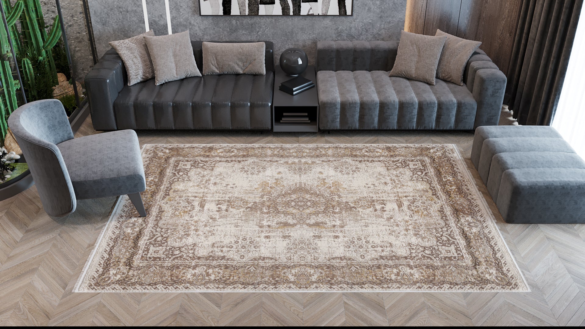 Misty Filigree Traditional Rug - M431G