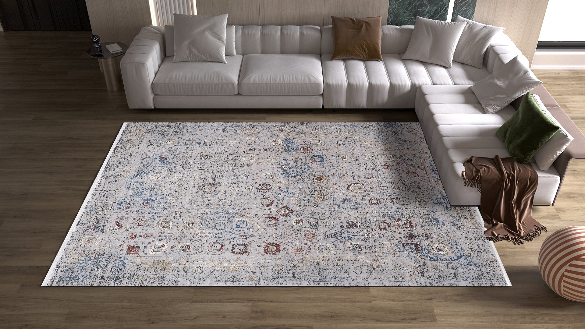 Miniature Elegance Oushak Rug - Grey - 2084F