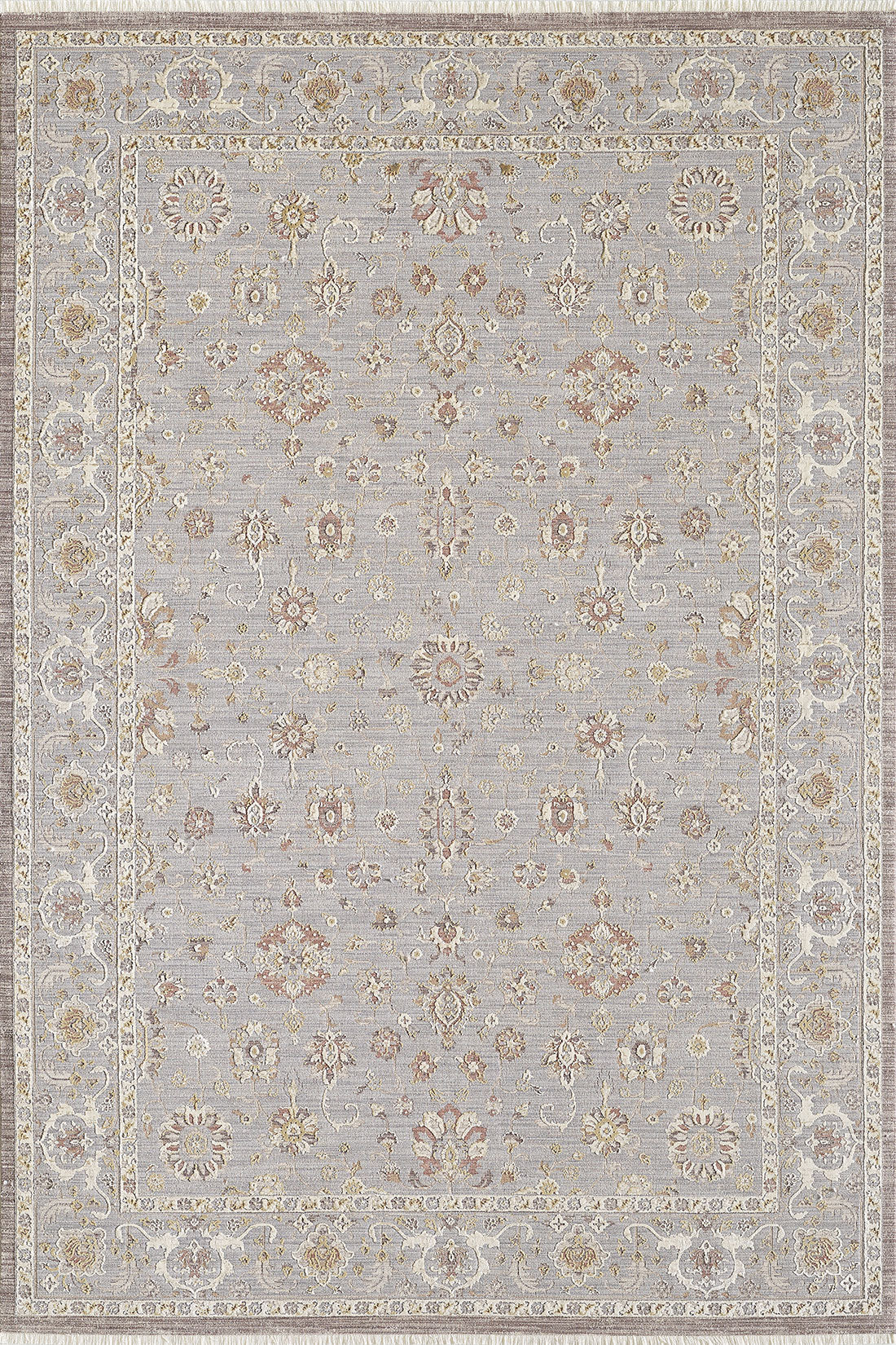 Timeless Petals Oushak Rug - Silver - M621O