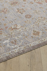 Timeless Petals Oushak Rug - Silver - M621O