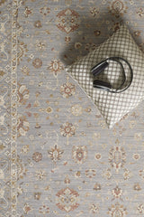 Timeless Petals Oushak Rug - Silver - M621O