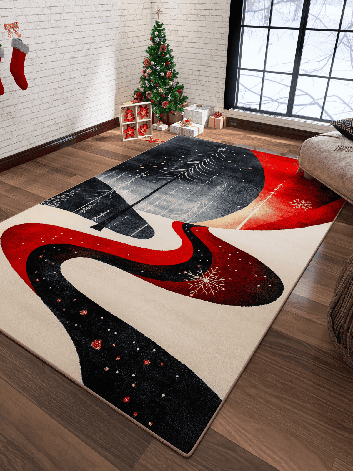 Cosmic Sleigh Washable Area Rug - MDJ015