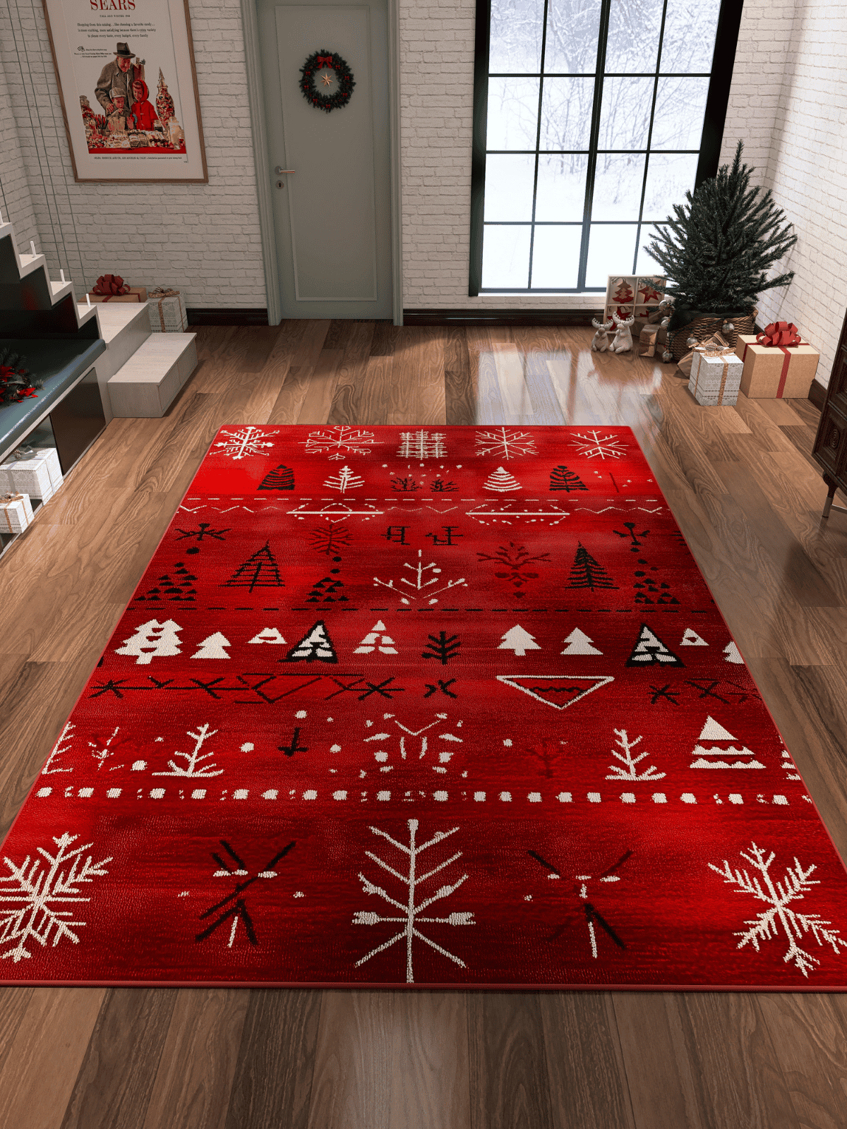 Boho Noel Washable Area Rug - MDJ011