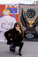 Limited edition rug: "BECOME ACQUAINTED WITH THE SUN GODDESS", by Gaye Su Akyol TheKeep