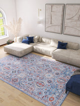 Xanadu Handmade-Design Blue Washable Rug - LCC3013 (Custom Size)