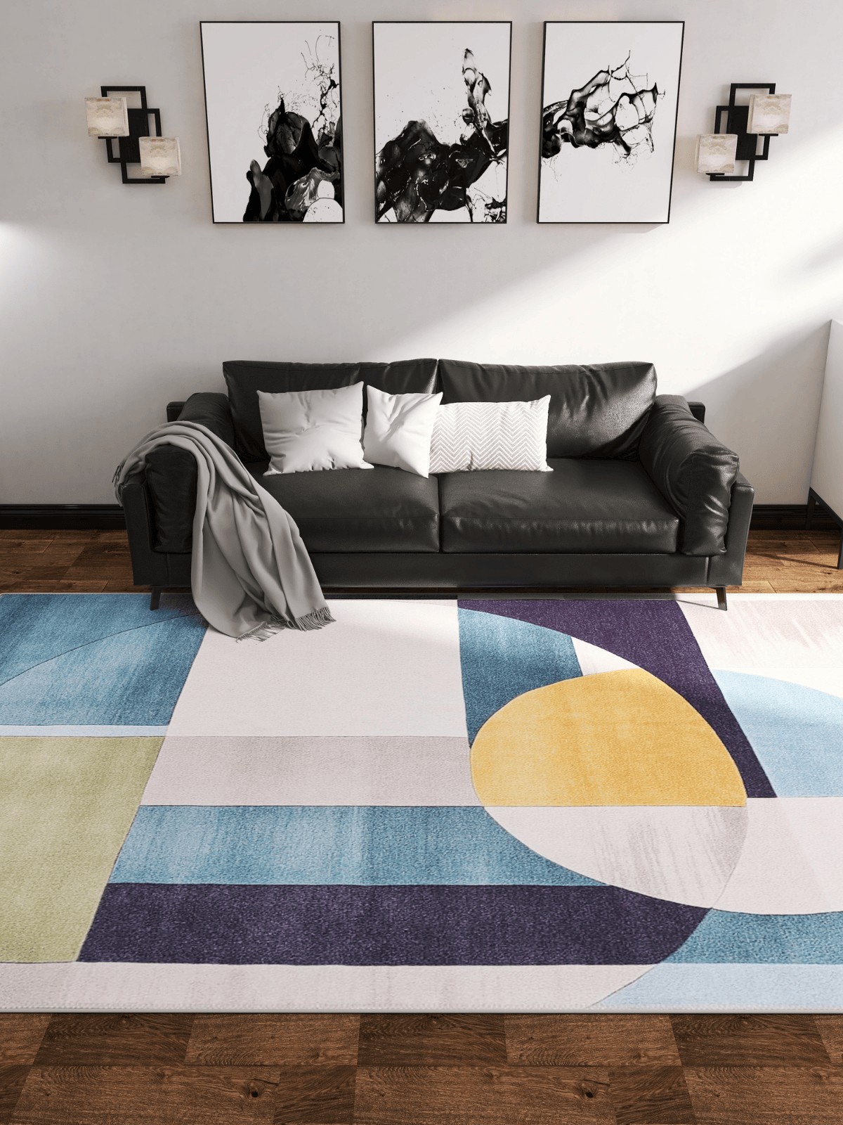 Nexus Geometric Contemporary Washable Rug - MDJ006 (Outlet) UK