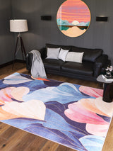 Iris Abstract Floral Washable Rug - MDJ009