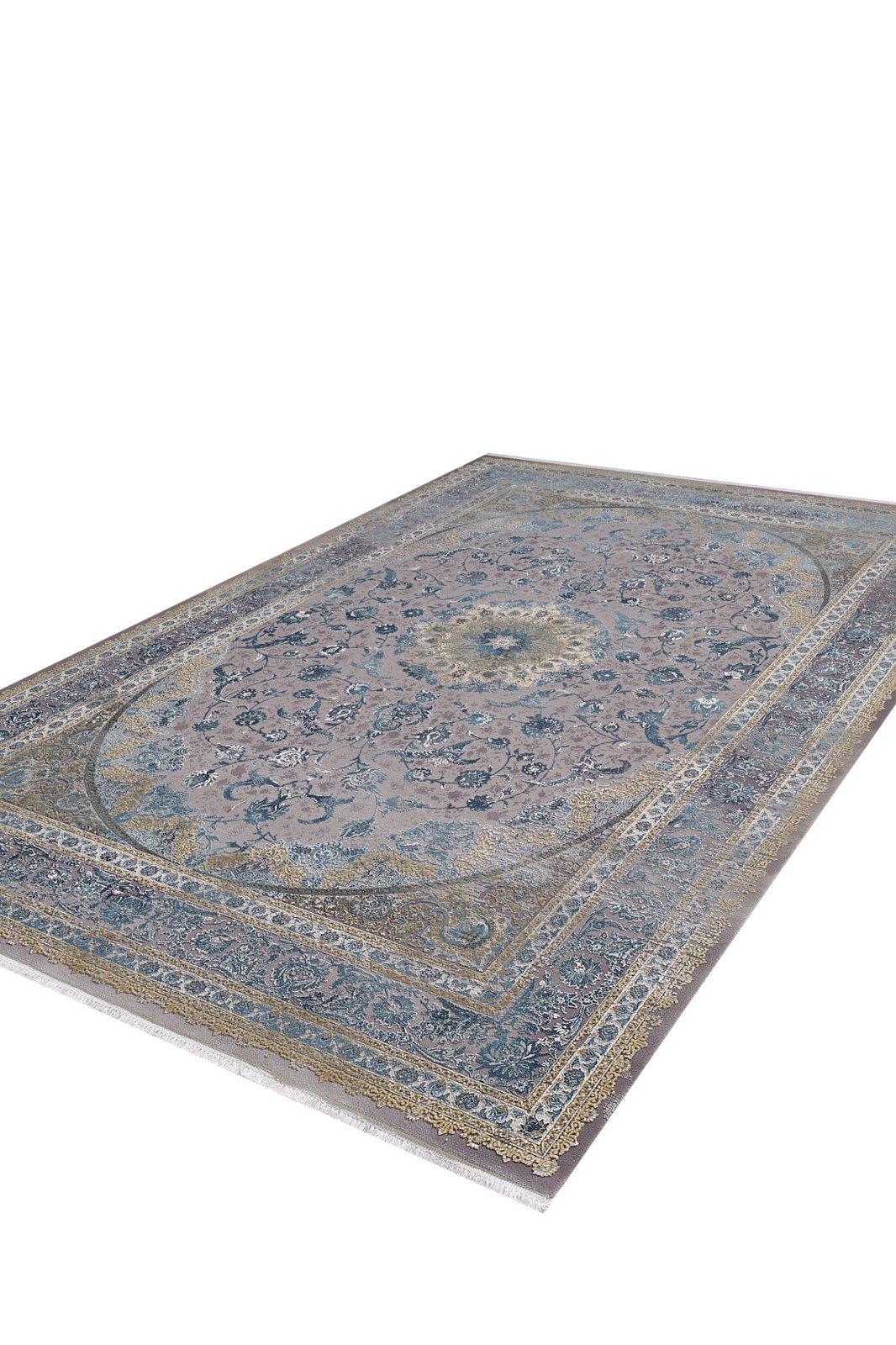 Reimagined Heritage Modernised Medallion Rug - Sky - M642A