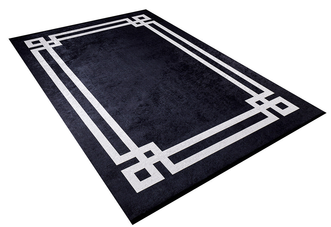 machine-washable-area-rug-Bordered-Modern-Collection-Black-JR597