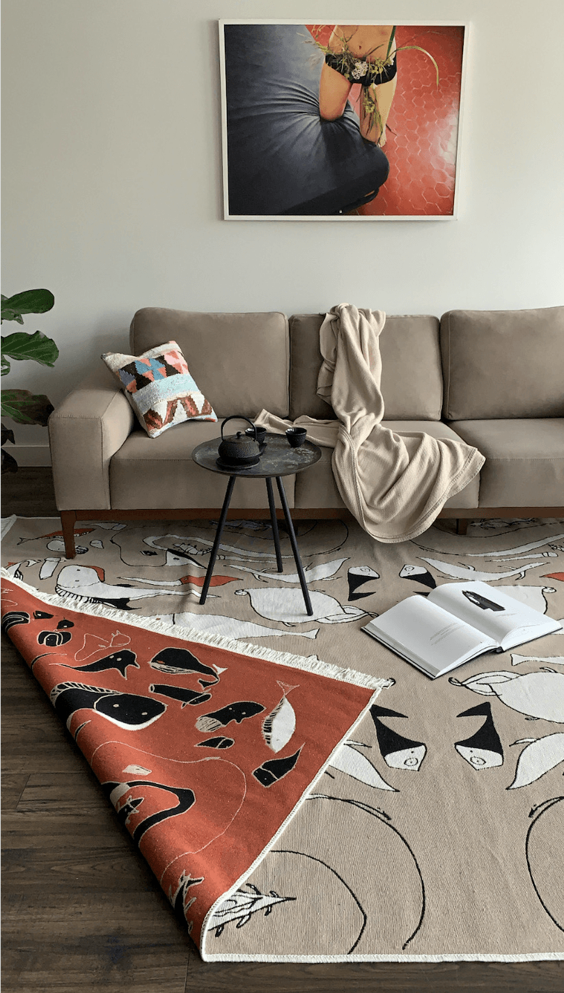 Vegan rug (Double-sided): "UNDER", by Didem Çabukel TheKeep