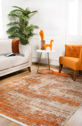 machine-washable-area-rug-Brushed-Modern-Collection-Orange-JR584