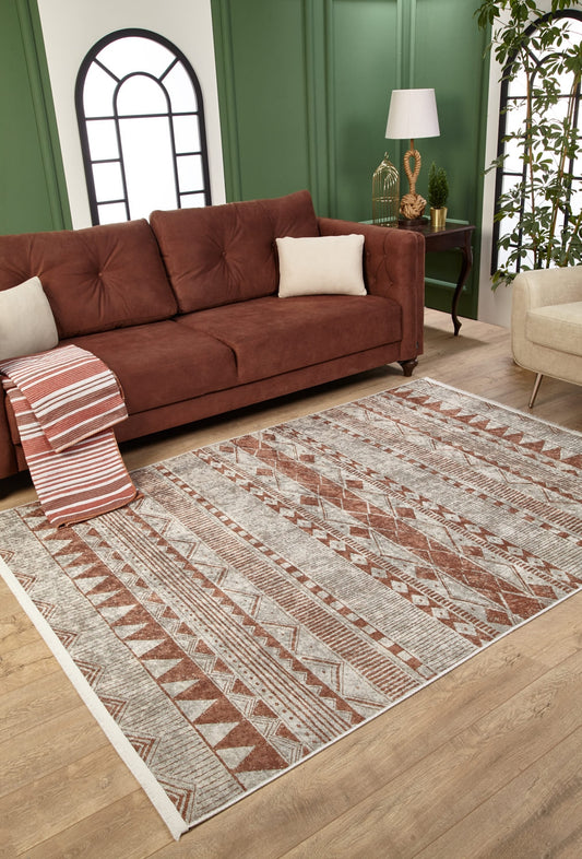 machine-washable-area-rug-Bohemian-Collection-Bronze-Brown-JR1714