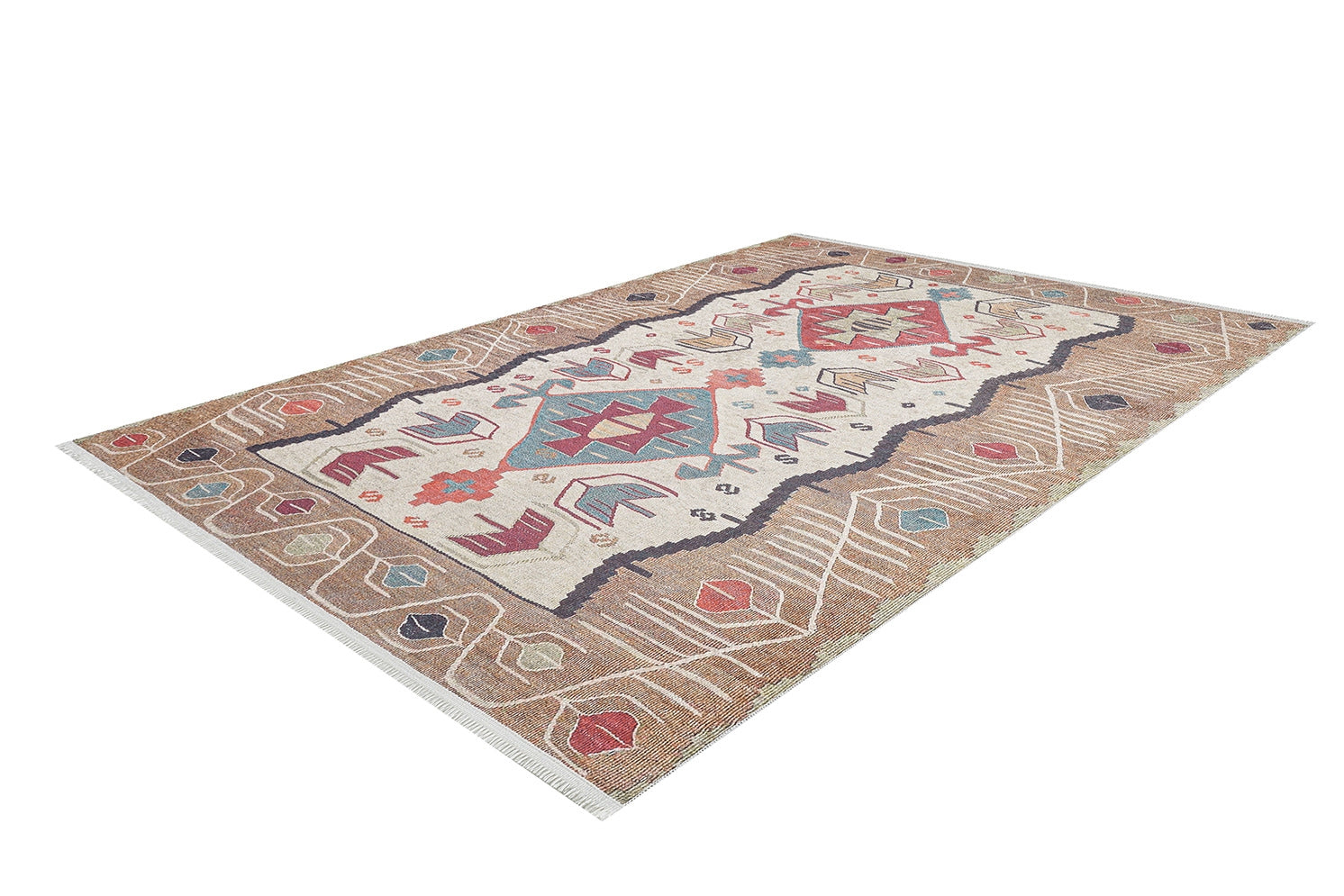 machine-washable-area-rug-Tribal-Ethnic-Collection-Cream-Beige-JR1724