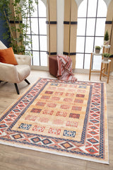 machine-washable-area-rug-Tribal-Ethnic-Modern-Collection-Orange-JR1758