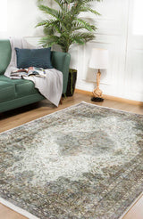 machine-washable-area-rug-Medallion-Vintage-Collection-Green-JR207