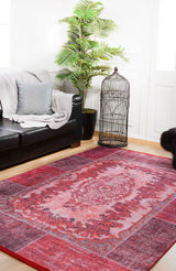 machine-washable-area-rug-Medallion-Vintage-Collection-Red-JR306