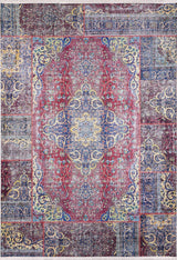 machine-washable-area-rug-Medallion-Vintage-Collection-Red-JR314