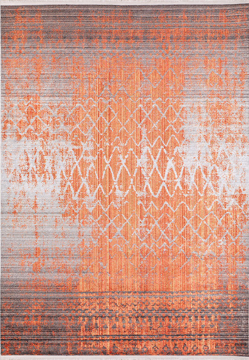 machine-washable-area-rug-Trellis-Lattice-Modern-Collection-Orange-JR344