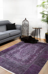 machine-washable-area-rug-Medallion-Vintage-Collection-Purple-JR307