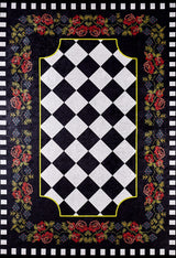 machine-washable-area-rug-Floral-Collection-Black-JR587