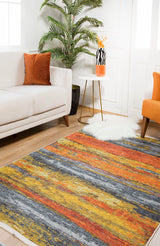 machine-washable-area-rug-Brushed-Modern-Collection-Orange-Yellow-Gold-JR94