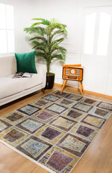 machine-washable-area-rug-Plaid-Modern-Collection-Bronze-Brown-JR183