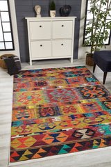 machine-washable-area-rug-Tribal-Ethnic-Collection-Multicolor-JR1959